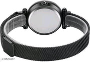 Diamond Dial with Latest Generation Black Magnet Belt Watch for Women