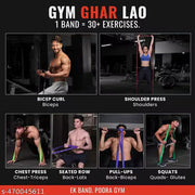 SLOVIC TPE Bands for Workout | Pull Up & Stretching | Heavy Duty Material | Resistance Band for Home Workouts & Stretching Bands for Exercise | Gym Equipment for Home Workout | Ideal for Men & Women | Black | Strength 15-30 Kgs