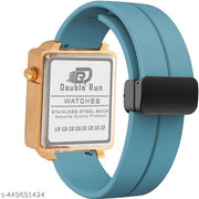 Dual Time Date Display Radium Dial  Magnetic Belt Analog Watch For Men_C31k