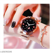 Magnetic Chain magnet strap mash Watch Women watch Classy Heart Butterfly watch Rose Gold Girls Unique watch Women chain birthday gift Watch Analog Black watch hand watch new beautiful Girls Watch