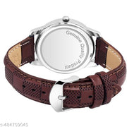 Talgo Analog Round Black Dial ALPHABET A Design Stylish Brown Leather Strap Classic Design Fancy Wrist Watch for Men and Boys, Pack of 1 - ALP-A-AVO-SIL-BRW-CHL
