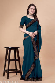 Stone daimond and kundan lace border saree | party wear saree and wedding saree | new collection saree for woman and girls | Rama saree