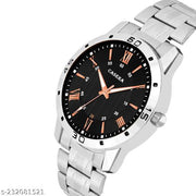 Black Watch With King Bracelet King Bracelet Designer Strap Stylish Sport Look Boys watch for men Analog Watch - For Boys