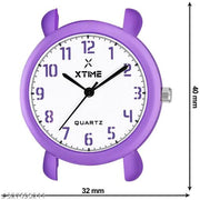 XTIME Analogue Watch Round White Dial & Purple Resin Strap for Boys & Girls