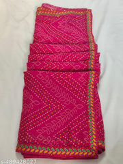  Bandhani saree, Bandhej saree, Top selling saree, Saree with blouse, pure georgette saree, soft georgette saree,   party wear saree, desiger saree, banarsi saree, celebrity saree, festive saree, bollywood saree
