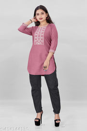 stylelist short kurti with embroidered work