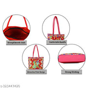 Royal Looking Cotton Traditional Ethnic Rajasthani Jaipuri Embroidered Handbag (Pink)
