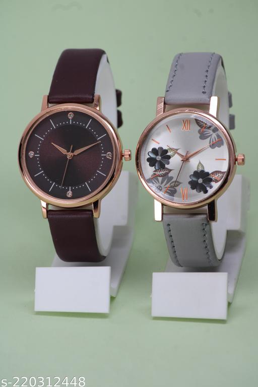 New Ethnic Flower Designer Leather Belt Analog Watches for Women Watches for Girls