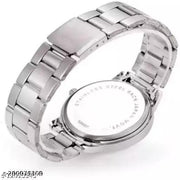 Stylish Men Silver Stainless Steel Casual Watches