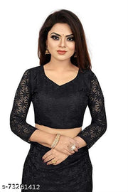 Brasso Net Black Jacquard Saree with blouse