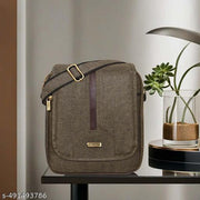 LOREM Khaki Stylish Linen Textured Cross Body Sling Bag For Men SL08