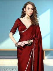 Beautiful Two Tone Rangoli Saree with Original Mirror Lace Border