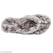 Women's Furry Slippers Open Toe Fuzzy Slippers Memory Foam Fluffy House Slippers