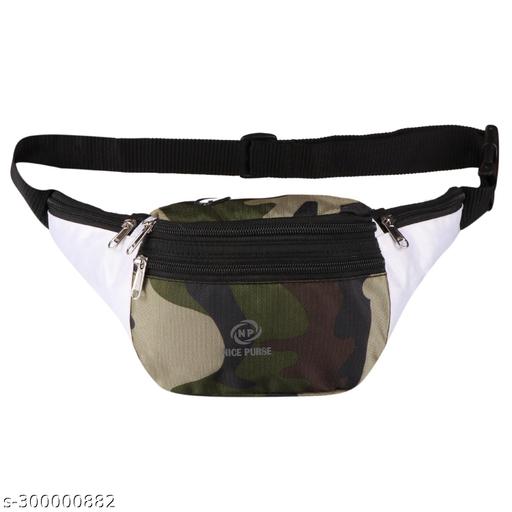 NICE PURSE Military Green/White Waist Bag,Chest Bag,Fanny Bag,Fanny Pack Waist bag/Chest bag/Fanny Bag(5 Zipper)