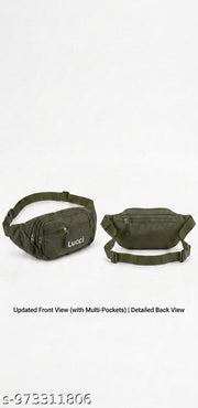 Lucci Multipurpose waist bag | Waist Pouch | Belt Bag for Travel & Daily Use Waist pouch ( Green)