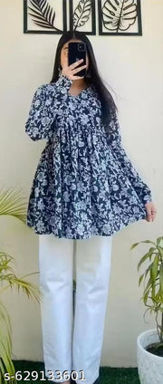Womens Rayon Printed Kurti
