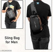 Sling Bag for Men & Women – Waterproof Anti-Theft Crossbody Backpack with USB Charging Port | Shoulder Bag for Travel, Outdoor, and Daily Use