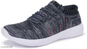 Fancy Grey Synthetic Sports Shoes For Men