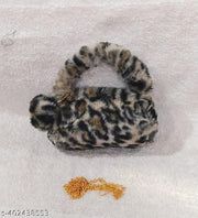 Stylish Small Tiger print  fur sling Bag With Chain For Girls