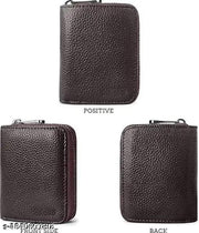 High Quality Zipper, 9 Slots Leather Credit Card Holder | ATM Card Holder For Mens and Womens (PACK OF 1)(Dark Brown)