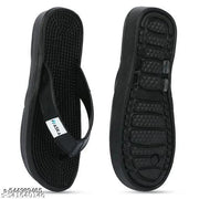 G plus comfortable daily use acupressure men's slippers/ ortho slippers for men's/ daily use chappal (Black)