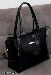Women’s Croco Textured Tote Handbag | Multi Compartment Shoulder Bag | Stylish Office & Casual Bag