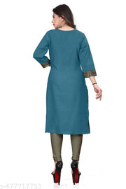 Fashionable Cotton Slub jacquard work Kurti For Women