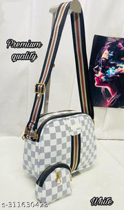 Attractive Trendy Women PU Sling Bags/Crossbody stylish Sling for Women And Girls.Sling Bags for  Ladies/Full Handwork Bag/Sling Bag For Women and Girls/Party Wear Bag for Women and Girls white sling bag