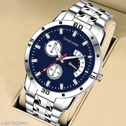 GR Men's Steel Chain RB Silver Men style Boys Hand Watch Gents 2023 Luxury Design Steel Chain New Model Analog Watch - For Men & Boy's