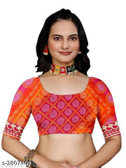 KANOODA prints Bandhani Georgette Multicolor Lace border Saree With Blouse