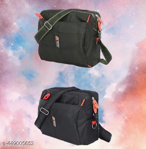 Trendy Unisex Sling bag Crossbody Polyester Messenger Bag | One Side Sling Bag For Men And Women | Side Bag | Polyster Bag | Side Bag For Daily Use(Pack of 2)