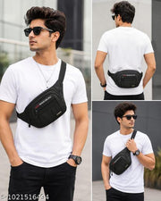 Waist bag, side bag, black side bag