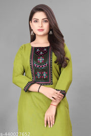 Desigener Kurti New Collection Cotton Blend Stylish New Trendy Embroidered Pattern Casual Kurta for Girls & Women