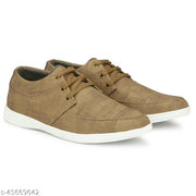 LE GREEM Men's Beige Comfortable & Smart Synthetic Lace Up Running  Walking  Casual Shoes Sneakers