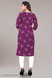 Polyster/Crepe fabric-Women Printed Kurtis