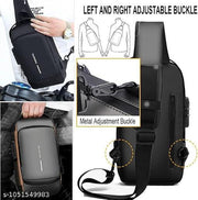 Anti Theft Sling Bag Multi Compartment Travel Water-Resistant Bag Shoulder Chest Bag with USB Coded Lock Outdoor Sports Phone Waist Bag Sling Bag for Men Women