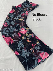 Dori Sarees Black Georgette Saree sari For Woman Without Blouse Piece
