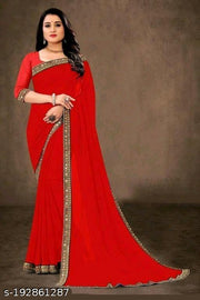 NEW GEORGETTE MIRROR LACE SAREE