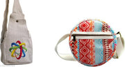 Girls and Womens Multicolor Hemp Sling Bag
