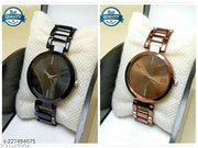 Attractive New Solid Dial Attractive Metal Chain Belt Analog Watch for Women
