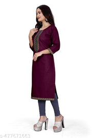 Fashionable Cotton Slub jacquard work Kurti For Women