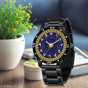 Welix Analog ISLAMIC Design Multicolour Dial Stylish Black Silicone Strap Wrist Watch for Muslim Men and Boys, Pack of 1 - IW007-ARB-AVO-BLK-CDBLK
