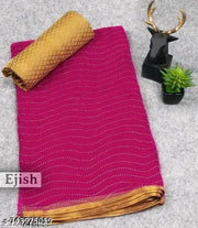 Marble Chiffon Pink Lace border saree with blouse
