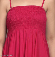 Anarkali Gown for Women and Girls Flared Sleeveless (Pink)
