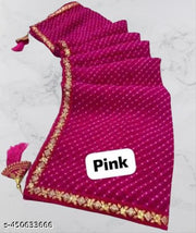 Georgette lehriya  60gms saree with lace and blouse