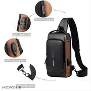 USB SHOULDER BAG WAIST USB MULTICOLOURED SLING SHOULDER BAG WITH USB PORT ADVANCE BUSINESS BAG