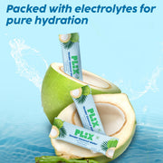Plix Tender Coconut Water Powder For Daily Hydration & Healthy Skin – Pack of 15 + 10g + 15 Sachets