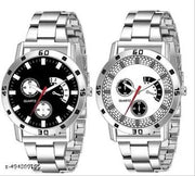 Silver Watch with Stunning Black Dial Chain Watch