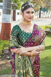 cotton silk jacquard saree with unstitched blouse