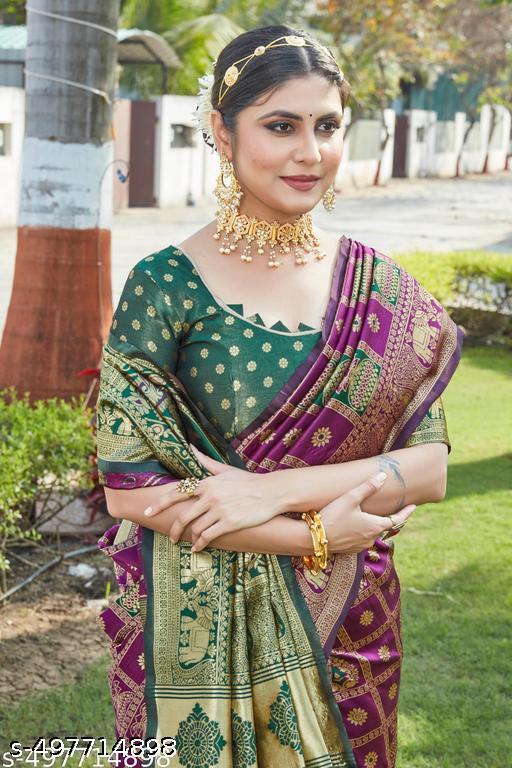 cotton silk jacquard saree with unstitched blouse